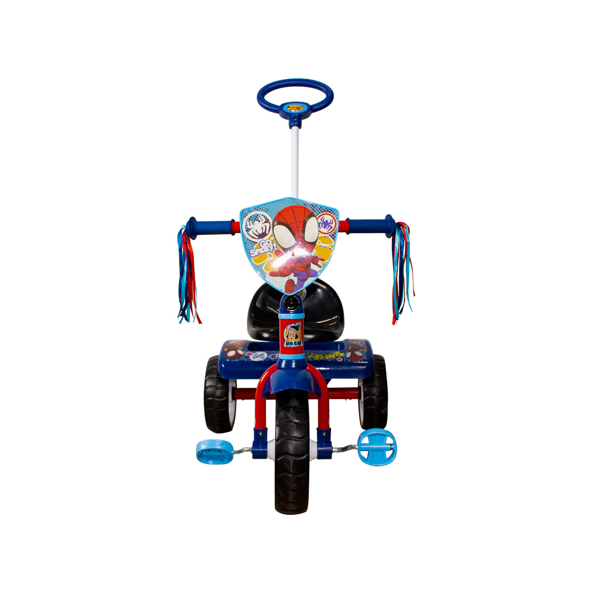 TRICICLO APACHE SPIDEY C/BARRA DE EMPUJE Y CAJUELA