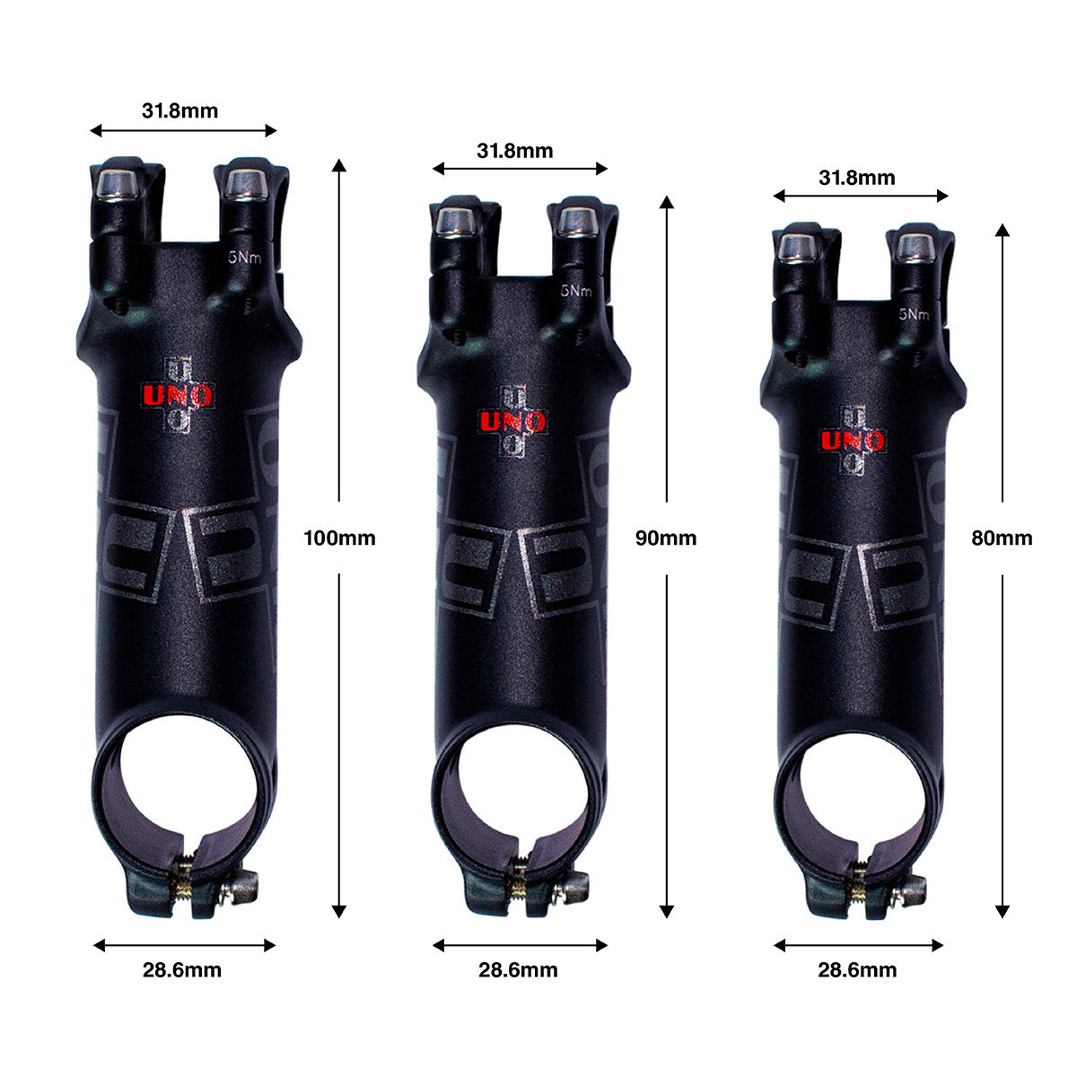 POTENCIA PARA MANUBRIO MTB OVER 31.8 MARCA UNO