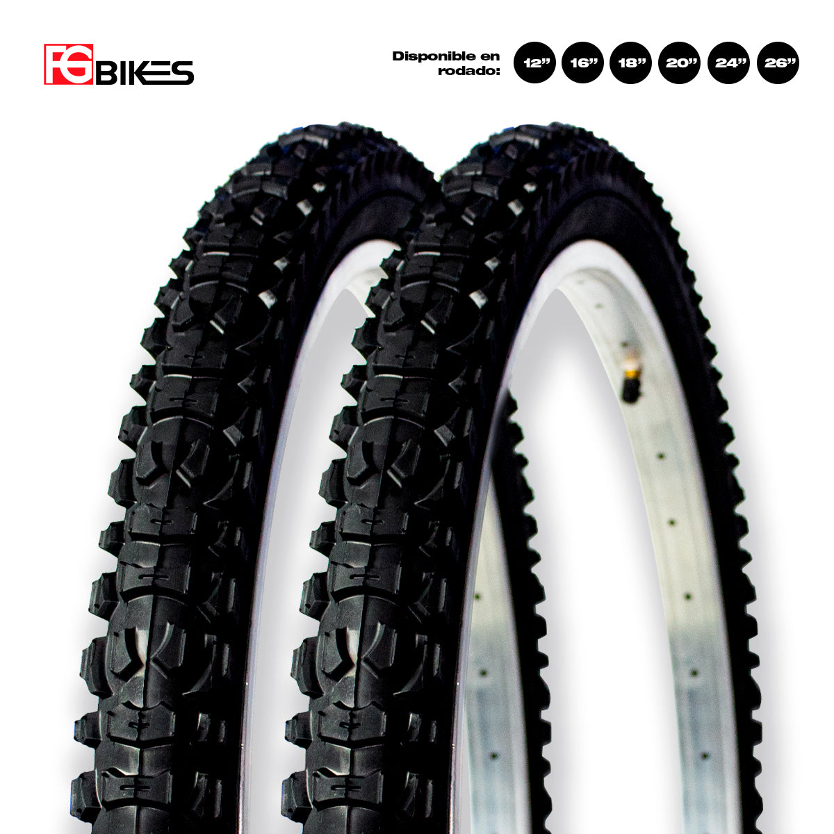 LLANTAS R.26, R.24, R.20 FG BIKES NEGRA