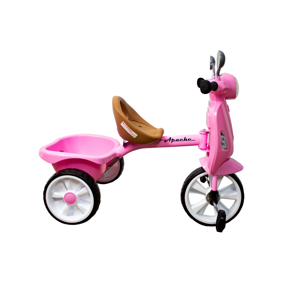 MOTO-TRICICLO APACHE RETRO ROSA CON LUZ DELANTERA Y SONIDOS