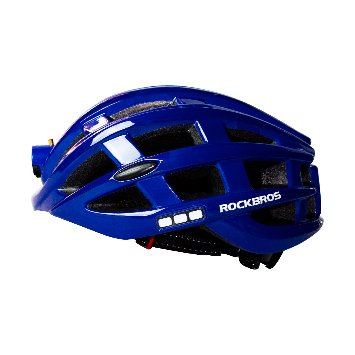 CASCO ROCKBROS AZUL P/CICILISTA C/LUZ RECARGABLE