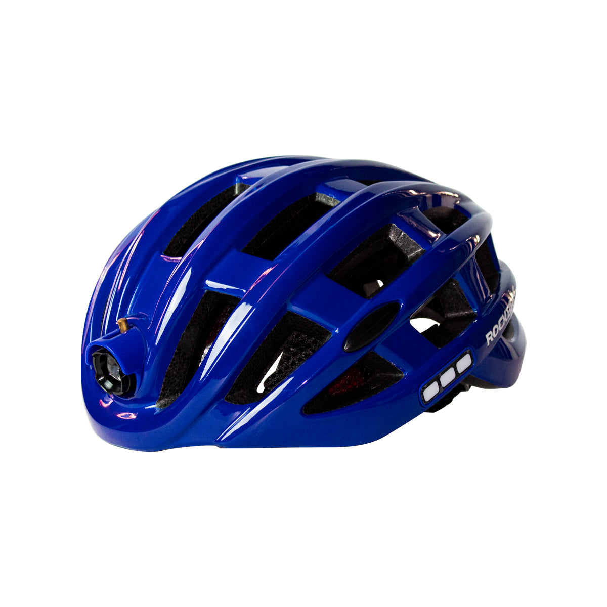 CASCO ROCKBROS AZUL P/CICILISTA C/LUZ RECARGABLE