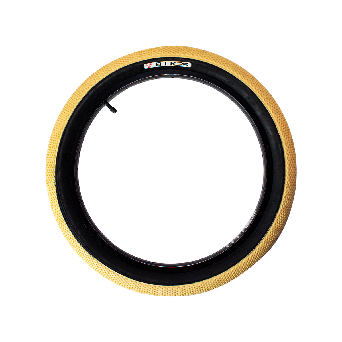 LLANTA 20 X 2.40 BMX TIPO VANS, COLOR CREMA CARA NEGRA.