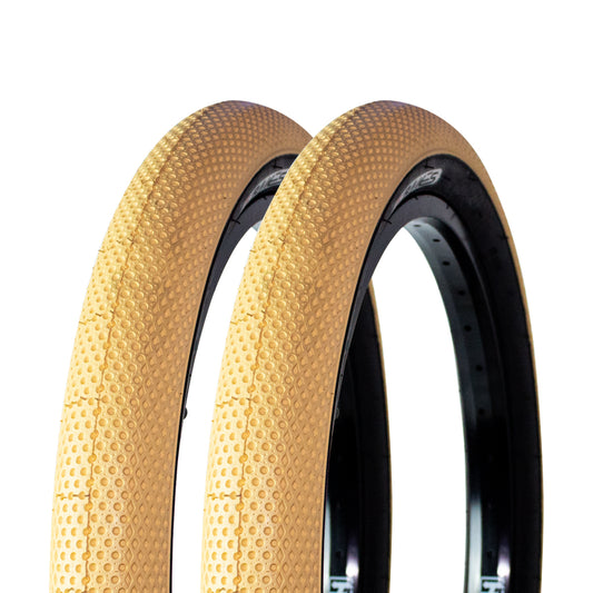 LLANTA 20 X 2.40  BMX TIPO VANS, COLOR CREMA CARA NEGRA.